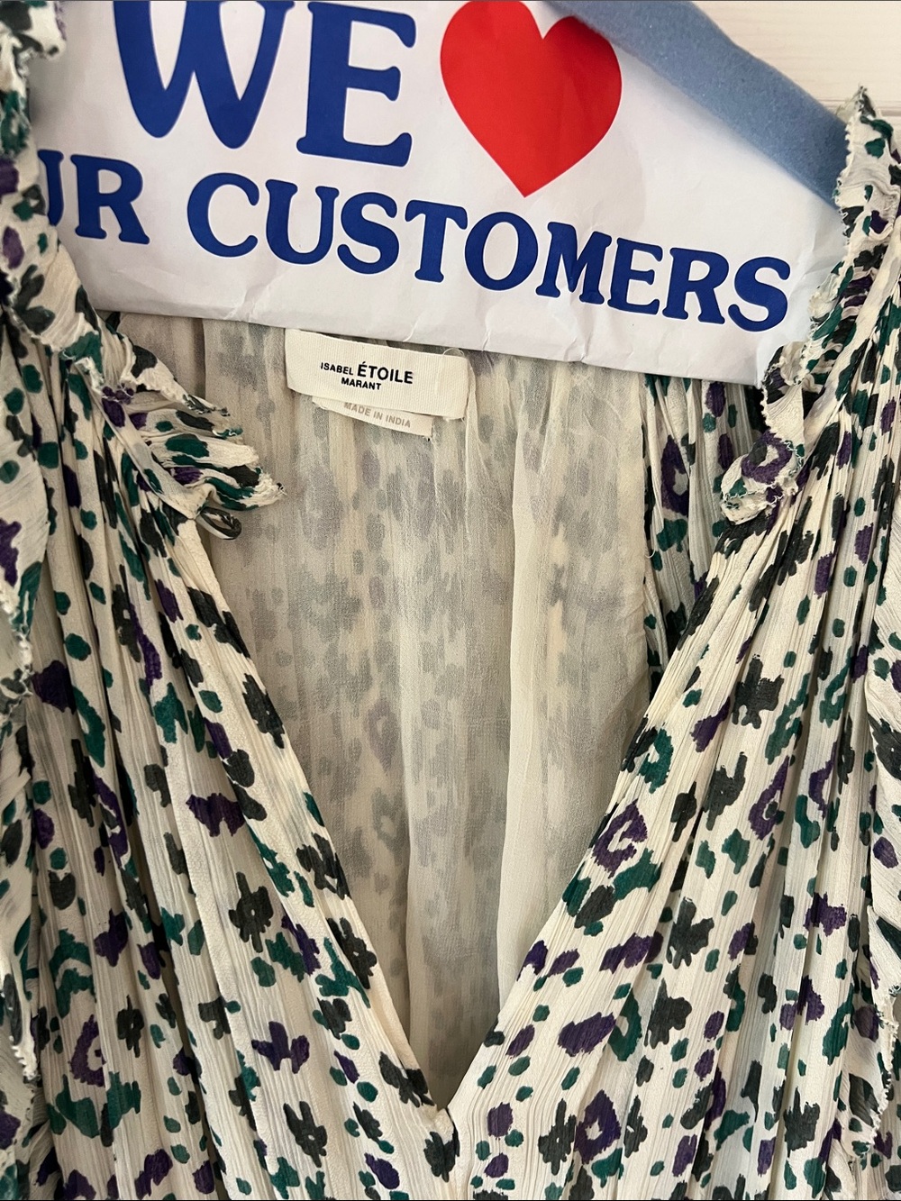 Isabel Marant Cream Maxi Dress with Green and Purple Floral Print - Picture 7 of 9
